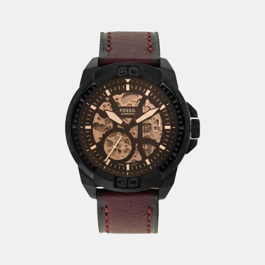 Bronson Men Automatic Black Dial Analog Leather Watch ME3219